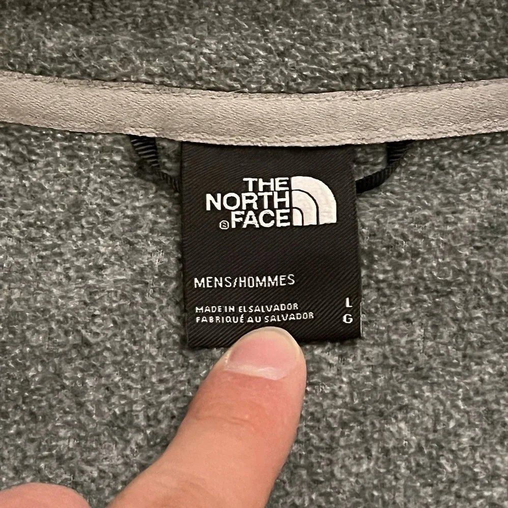 The North Face Jacket Men Large Gray 1/4 Zip Fleece Pullover Sweater Polartec